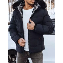 DStreet TX4288 navy blue quilted men's winter jacket čierna