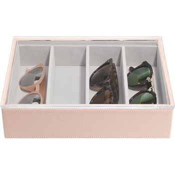 Stackers Кутия за очила Stackers Classic 4 камерен с акрилен капак розова (74478)