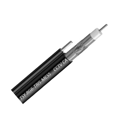 TSY Коаксиален кабел TSY Cable TSY-RG6-TRIS-MESS 305m черен самоносещ (TSY-RG6-TRIS-MESS)