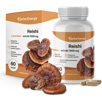 Herbs Energy Reishi Extrakt 1 000 mg + Acerola 60 kapslí