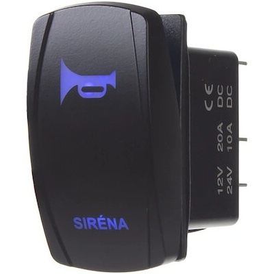Rocker2 spínač SIRÉNA 12/24V, 47130