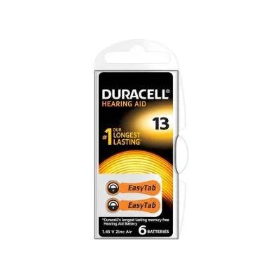 Duracell Батерия цинково въздушна duracell za13 6 бр. бутонни за слухов апарат в блистер, dur-bz-za13