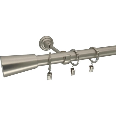KovovégarnýžeCZ Classico elegance 25 mm Dvouřadá Kroužky s háčky matný nikl 320 cm