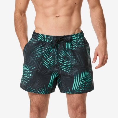 Decathlon pánske boardové šortky 100 Palm mint na surfovanie zeleno-modré