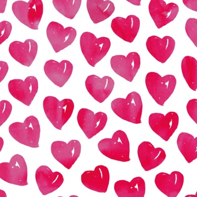 Látka hladké minky s potlačou srdiečka