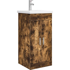 vidaXL Баня с мивка Опушен дъб 42 x 40 x 84, 5 см Инженерна дървесина (890676)