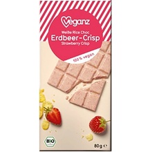 Veganz Bílá čokoláda s jahodami a křupinkami 80 g