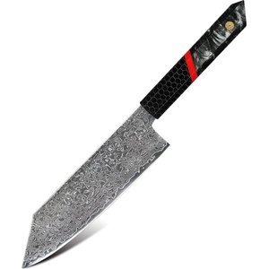 HARAHU Дамаски кухненски нож ZA-37443 - Cleaver / Черен / Червен KP37443