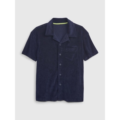 GAP 856626-00 dětská košile s rozhalenkou tmavě modrá