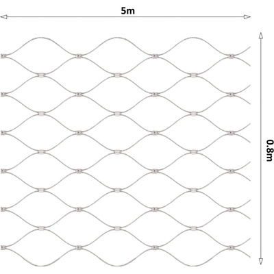 Lanková sieť, 0,8 x 5 m, oko 50 x 50 mm, ø 2 mm, AISI 316