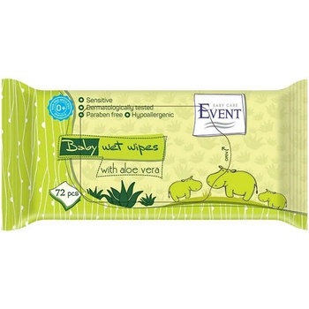 Event Мокри кърпички с алое вера Event, 72 броя (2EVBE04ECOALOE072A)