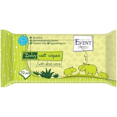 Event Мокри кърпички с алое вера Event, 72 броя (2EVBE04ECOALOE072A)