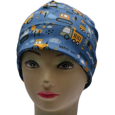 RDX F1311 Dětská čepice mikropolyester TRAKTORY Modrá