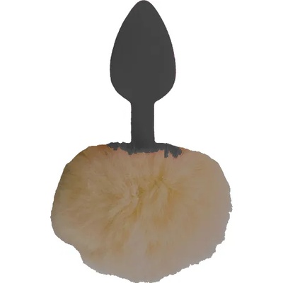 X Fun Силиконов Butt Plug с пухче "BELL BLACK BROWN" 7 см. Размер - S
