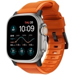 Nomad Силиконова каишка за Apple Watch 42мм, 44мм, 45мм, 46мм, Ultra, Ultra 2, Ultra 3 49мм - Nomad Rugged Strap (оранжев-черен) (NM01217985)