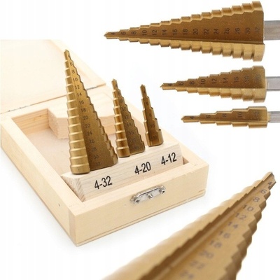 Stupňovitý vrták sada 3 ks 4-32mm KD10244 KRAFT&DELE