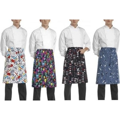Egochef zástěra nízká s kapsou Japonské vzory E-6101119A