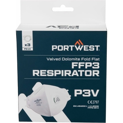 Portwest P310 Dolomit FFP3 Respirátor s ventilom 3 ks