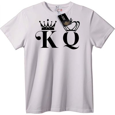 NOONEBRAND Тениска Крал и Кралица Корони - 4XL, Black