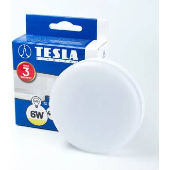 TESLA lighting Tesla LED žárovka, GX53, 6W, 230V, 480lm, 25 000h, 3000K teplá bílá, 180st