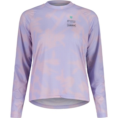 Maloja Дамска фланелка с дълъг ръкав за колоездене Maloja Women's BaldoM. Cycling jersey - Summer Sky Iris Grid (156-3039-0414)