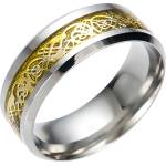 HARAHU Пръстен AD-3643 - Сребърен / Златен / 59mm KP3643