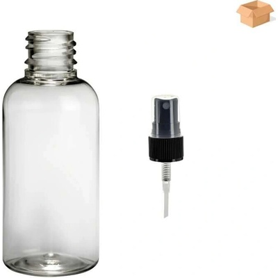 Via Plastová lahvička čirá s ČERNÝM rozprašovačem 50 ml 800 ks
