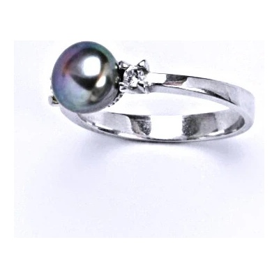 Čištín stříbrný přírodní perla černá do zelena T 1207