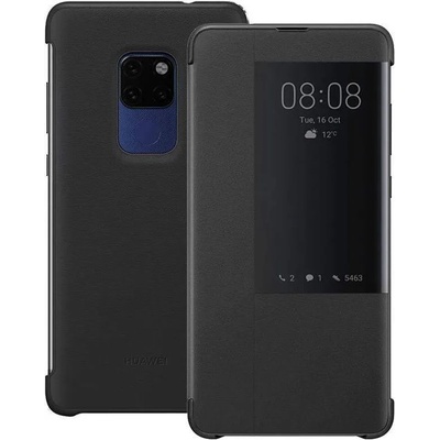 Huawei C-Hima Smart View Flip Cover - оригинален кожен калъф за Huawei Mate 20 (черен)
