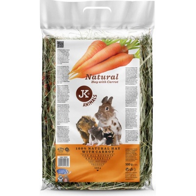 JK ANIMALS Prírodné seno s mrkvou 0,5 kg