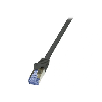 LogiLink Кабел S/FTP LOGILINK Cat6a, LSZH, Мед, 1.5 м, Черен, AWG26, Двойно екраниран CQ3043S (CQ3043S) (CQ3043S)