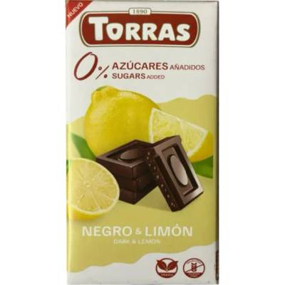 Torras horká čokoláda s citrónom bez cukru 75 g