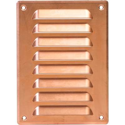 Ventishop KVMm 140x190 kovová hranatá větrací mřížka se síťkou, měděná