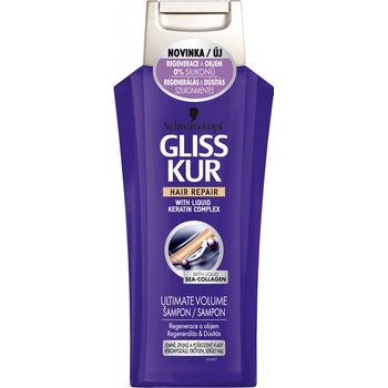 Schwarzkopf Gliss Kur Kur Ultimate Volume šampón pre regeneráciu a objem jemných spľasnutých a poškodených vlasov 250 ml