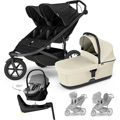 THULE 4v1 Urban Glide 3 Double Black s autosedačkou Maple Light Grey základnou a adaptéry 2025
