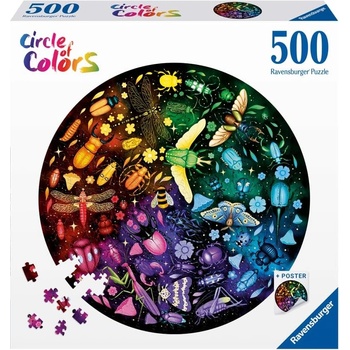 Ravensburger Кръгъл пъзел Ravensburger от 500 части - Насекоми (12000820)