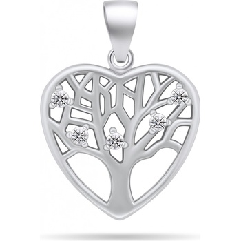 Brilio Silver strieborný prívesok so zirkónmi Srdce PT70W