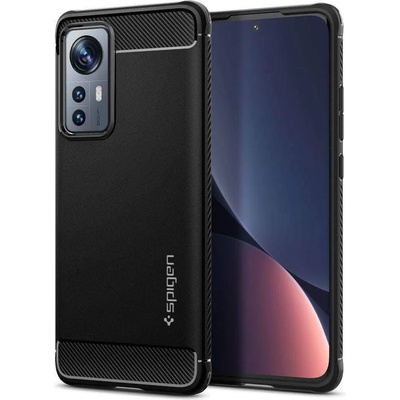 Spigen Rugged Armor Case - тънък качествен силиконов (TPU) калъф за Xiaomi 12, Xiaomi 12X (черен)