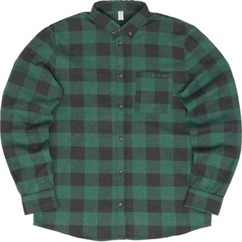 Mazine Мъжка риза с копчета Mazine Checked Flannel Shirt - Bottle / Black Melange (033-2775-0111)