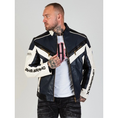 Cipo & Baxx pánska bunda CM230 NAVY-WHITE Tmavomodrá