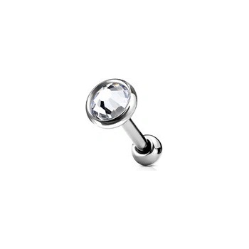 Šperky4U Cartilage piercing do ucha čirý kámen CP1013-04-C