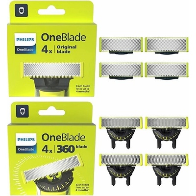 Philips OneBlade QP440/50 360 4 ks + Philips OneBlade QP240/50 4 ks