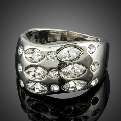 Francesca Petrucci prsten Swarovski Elements Corti Bílá čirá P0179 59