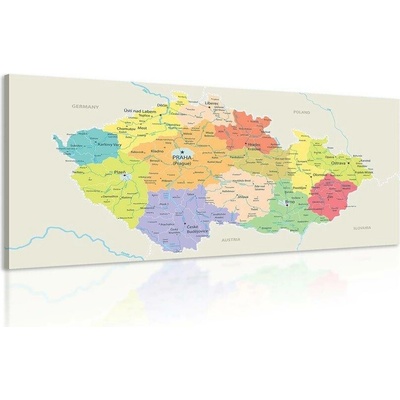 Obraz mapa České republiky - 80x40