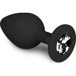 EasyToys anal collection Диамантен анален щеп Среден - Черен