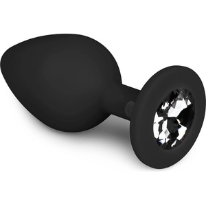 EasyToys anal collection Диамантен анален щеп Среден - Черен