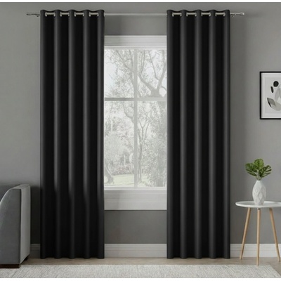 Zatemňovací závěs s kroužky "BLACKOUT" DONA 140x250 cm černá 846 (cena za 1 kus) MyBestHome