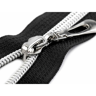 Spirálový zip se stříbrnými zoubky šíře 7 mm délka 80 cm - 312 šedá tmavá