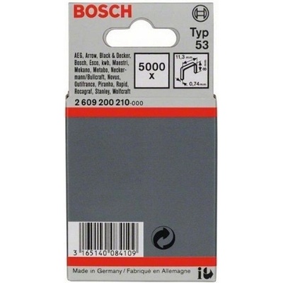 Sponky do sponkovaček Bosch PTK 3,6 LI, PTK 14 E Duotac, HT 8, HT 14, HMT 53 a HMT 57 - 8x11.4x0.74mm, 5000ks, typ 53 (2609200210)