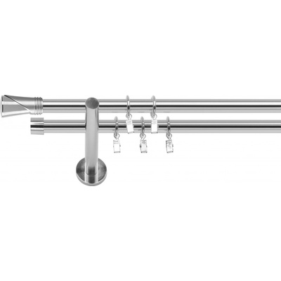 Dekodum Dvouřadá moderní garnýž Duncan 19 mm ocelový efekt 140 cm